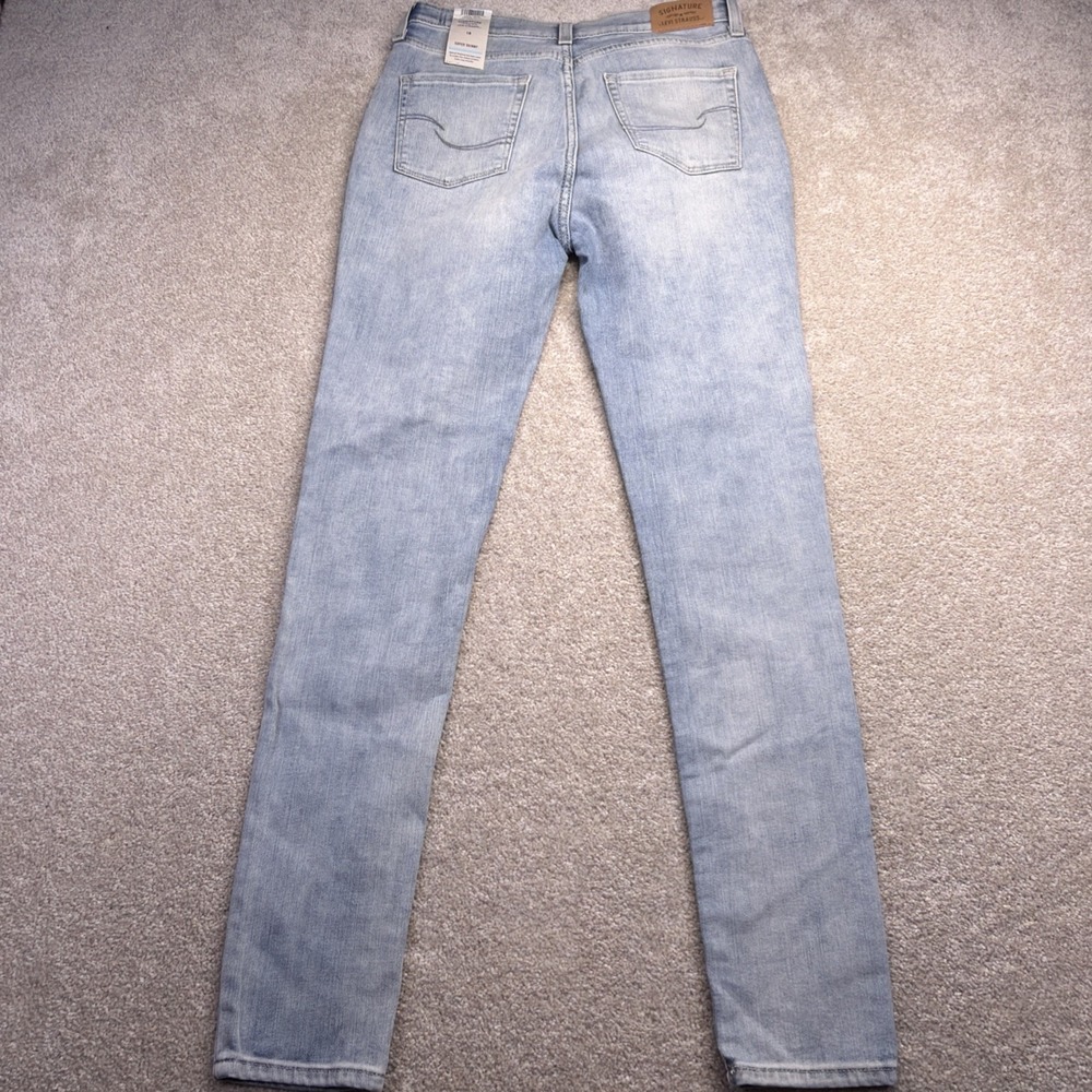 Levis Signature Super Skinny Blue Jeans Girls 18 (FITS 28‎ X 30) Distressed NEW - Picture 2 of 12